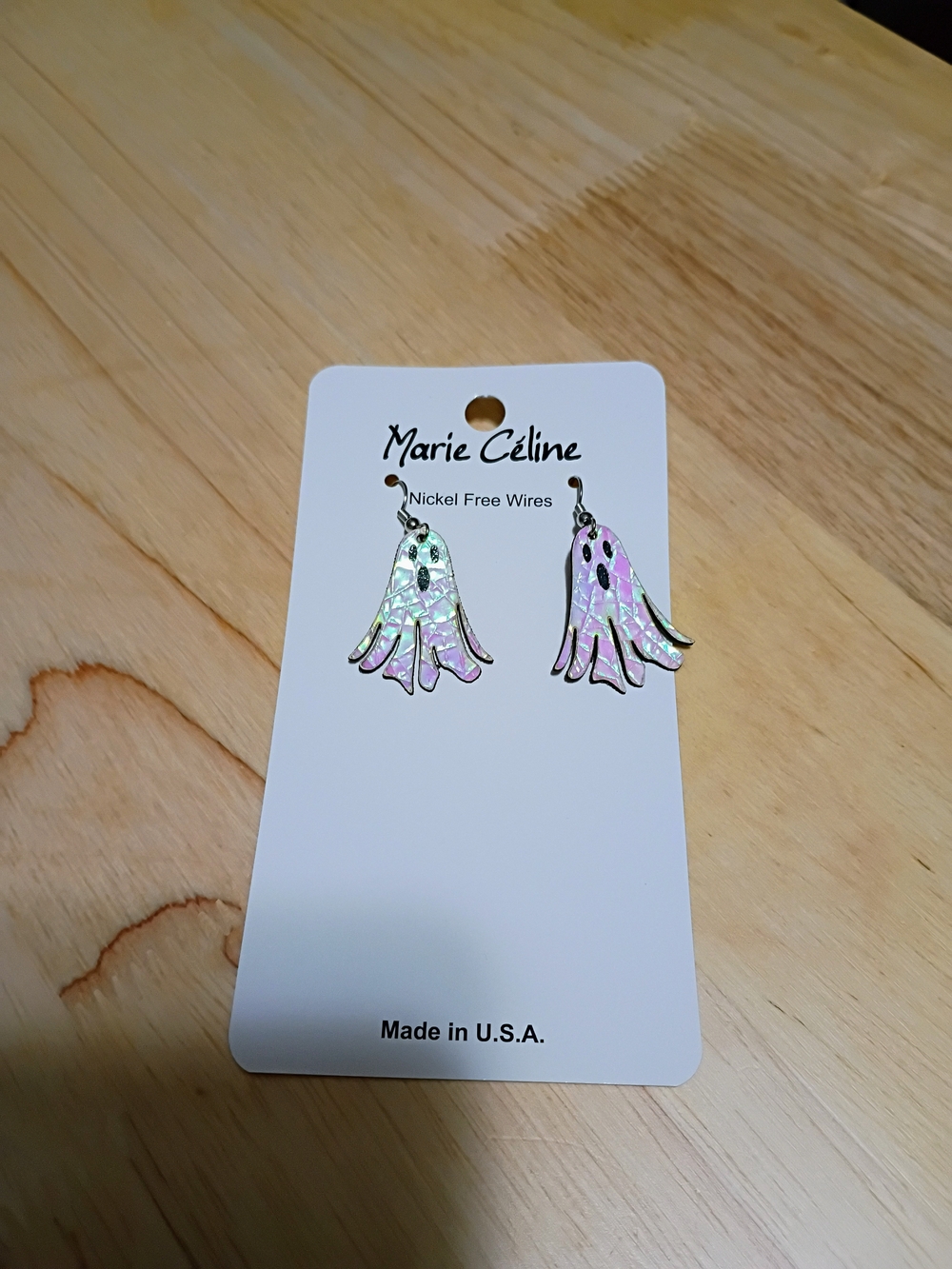 Iridescent Halloween Ghost 👻 Drop Earrings